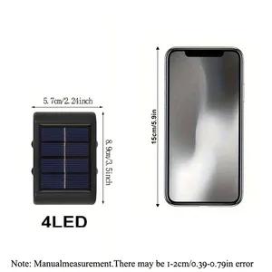 1/2/4/6 PCS, 4 lámparas solares solares de pared luminosa, pared exterior de espejo convexo modelado de la pared de la pared de jardín 8 mejores accesorios de jardín de ventas - №7