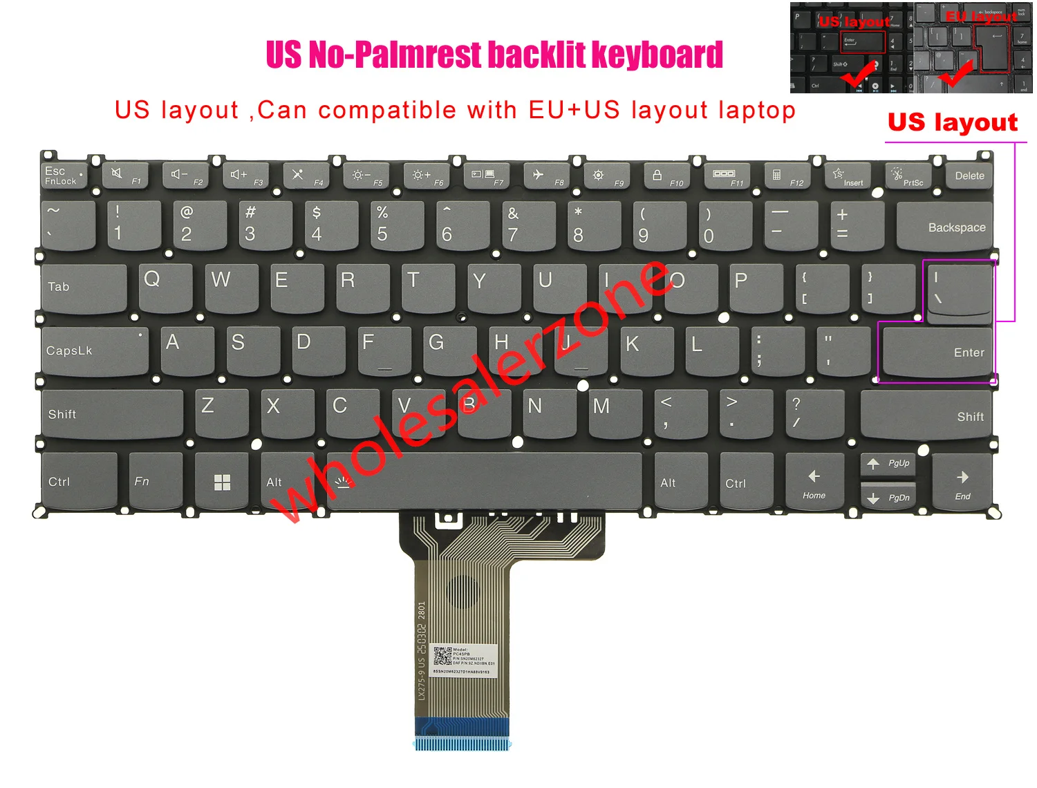 New US Backlit Keyboard for Lenovo Yoga 7 14ARP8 14IRL8,Yoga 7 2-in-1 14AHP9 14IML9,Ideapad Slim 5 Light 14ABR8 laptop