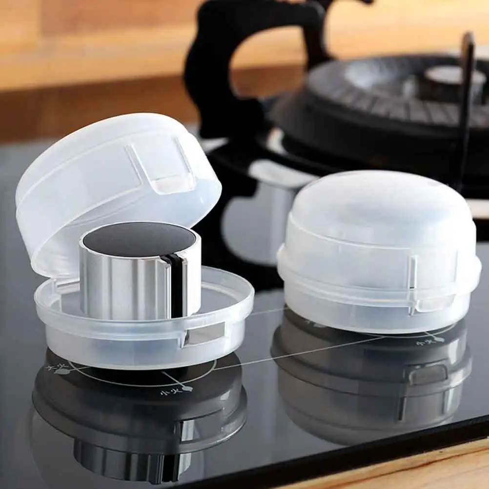 6 قطعة مقبض موقد غاز يغطي حماية سلامة الطفل واضح للإزالة غير لاصق الموقد حامي للمنزل المطبخ استخدام الأبيض