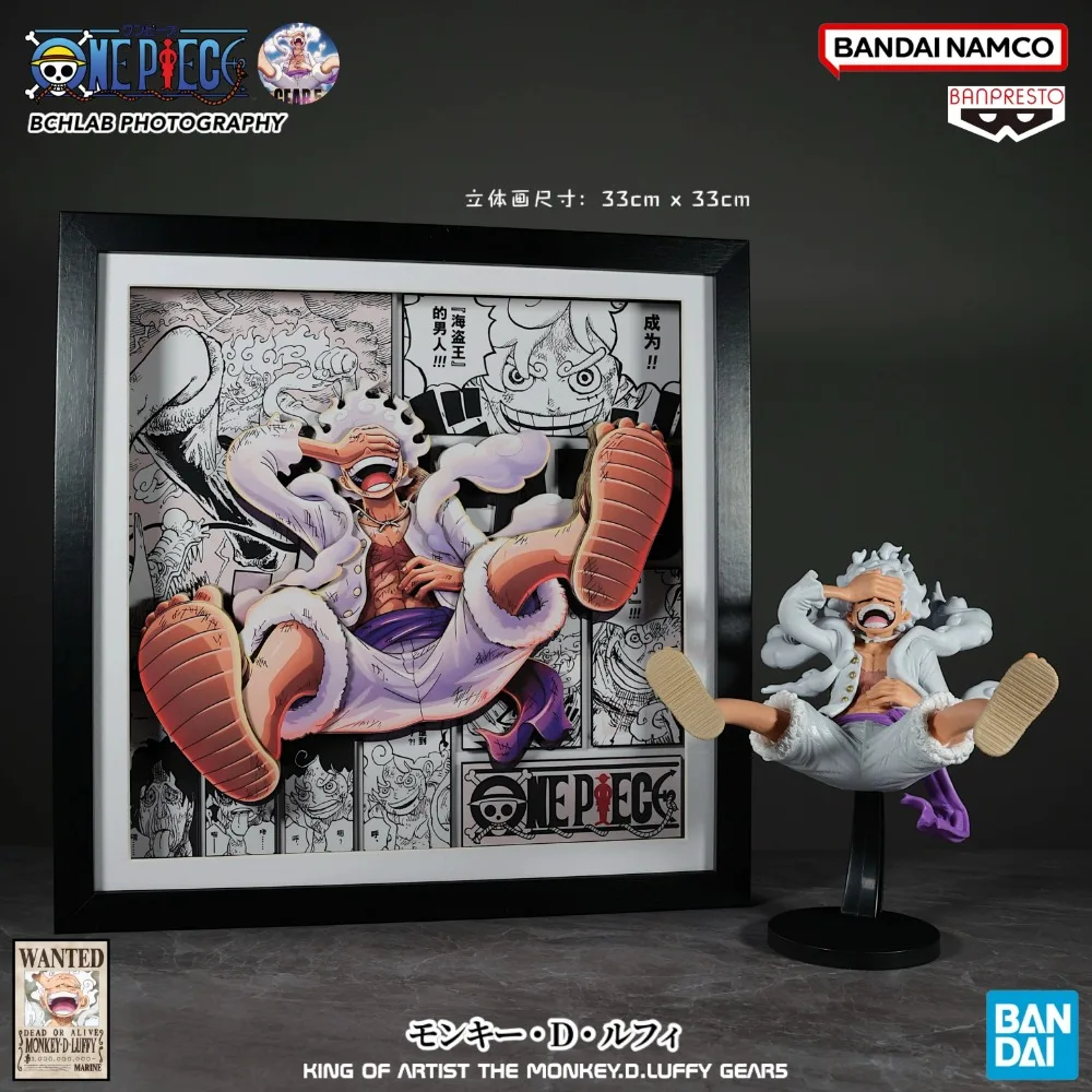 Bandai gafas de fábrica de una pieza, Nika KOA, figura de PVC Luffy de cinco velocidades, modelo de adorno, regalo para novio, figuras de acción, juguetes de Anime