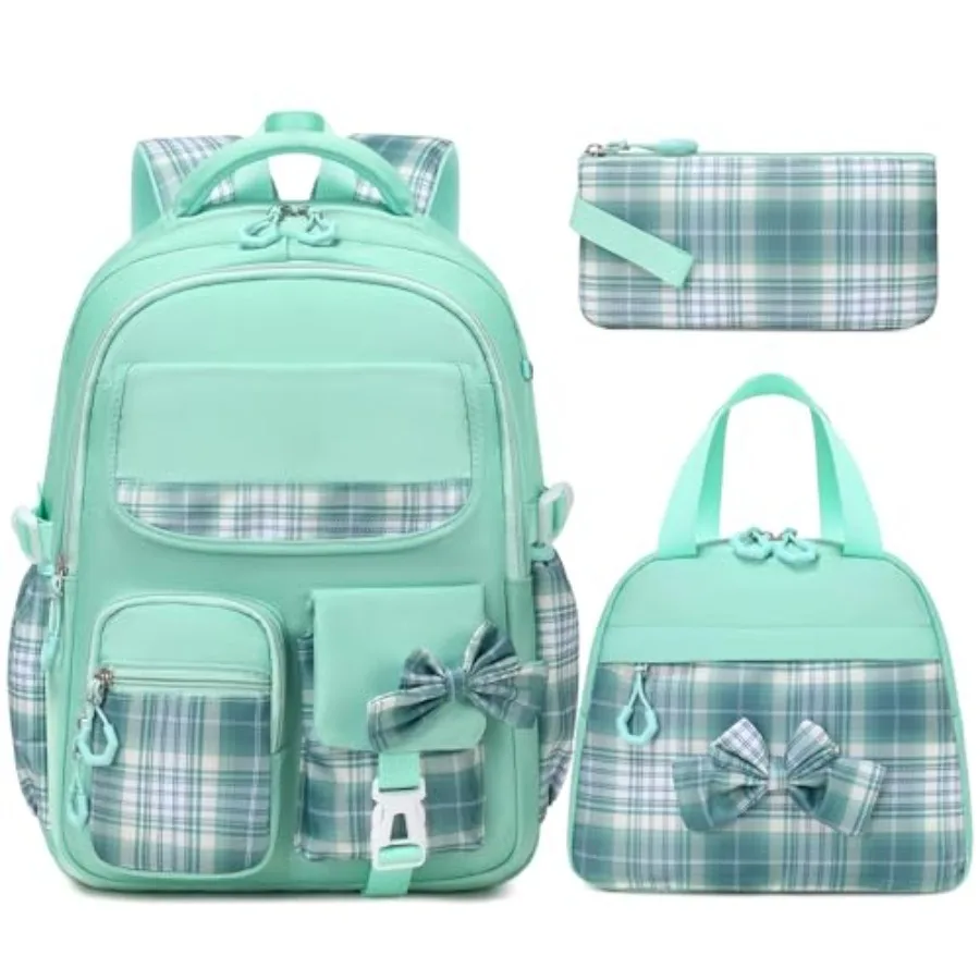 

School Backpack for Girls Bookbags Back Pack School Bag for Teen Girl Elementary Middle School Student Cute Stylish Plaid Girls