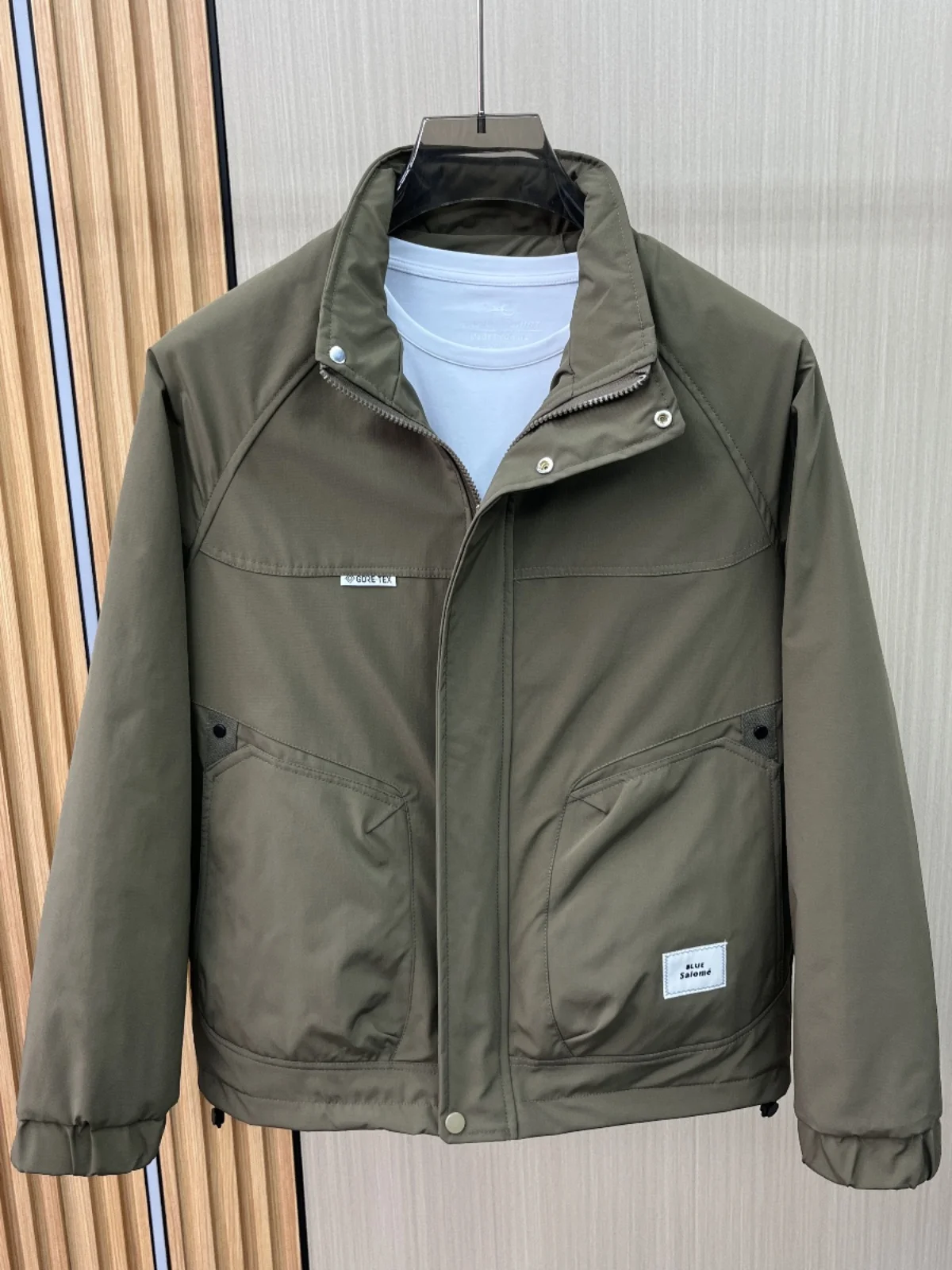 

Зимняя мужская повседневная куртка из хлопка Thiened, модный, теплый, с воротником-стойкой, из полиэстера, с длинной застежкой-молнией...