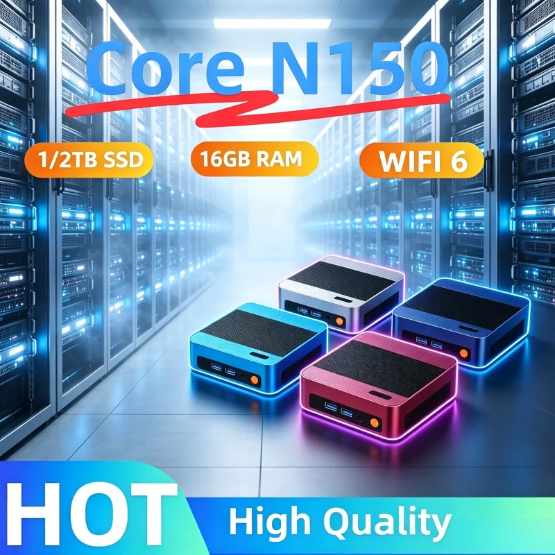 Core N150 New Gaming Mini PC, 16GB RAM, 1TB/2TB SSD, Portable Desktop, WiFi6, BT5.2, HD Graphics for Office & Gaming.