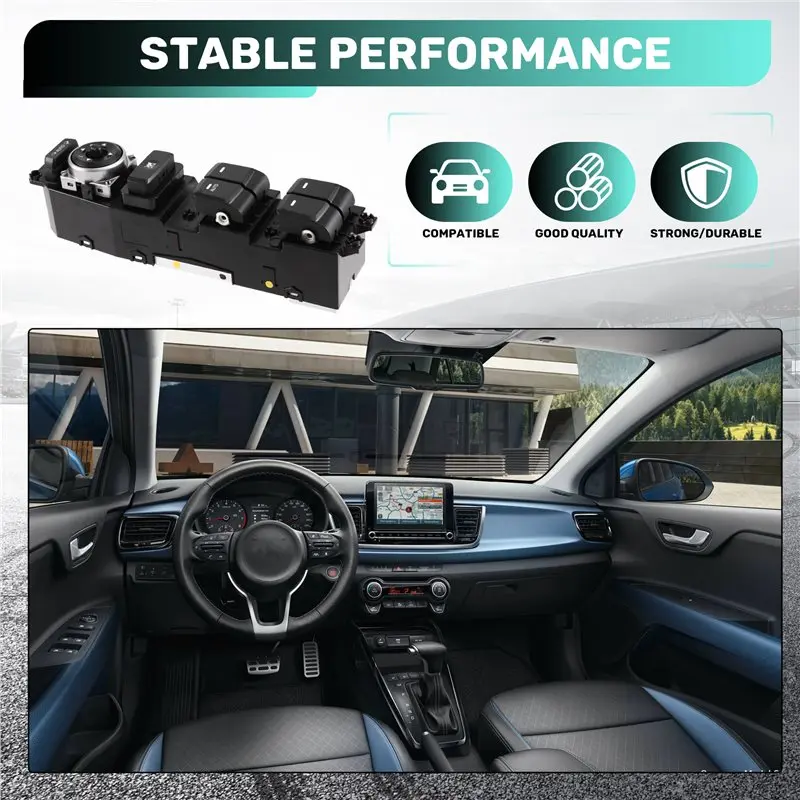 Reliable-Front Left Driver Side For Kia Rio K2 2018-2023 Power Window Switch 93570-B3510 Glass Lifter Control Button Assembly OE