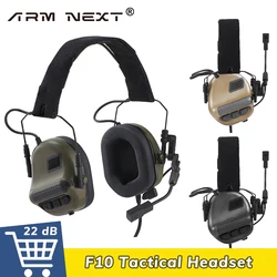 ARM NEXT F10 Tactical Headset cuffie antirumore comunicazione aeronautica auricolare da tiro