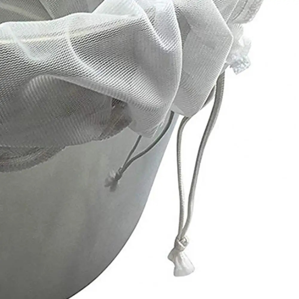Brew Mesh Bag Large-capacity Drawstring Durable White Brew Mesh Bag for Indoor