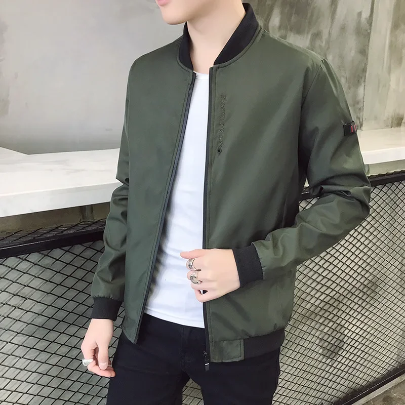 

Мужская куртка 2025 года, повседневная бейсбольная куртка на молнии, весна-осень, новая модная уличная одежда в стиле хип-хоп, облегающее пальто-пилот, верхняя мужская одежда