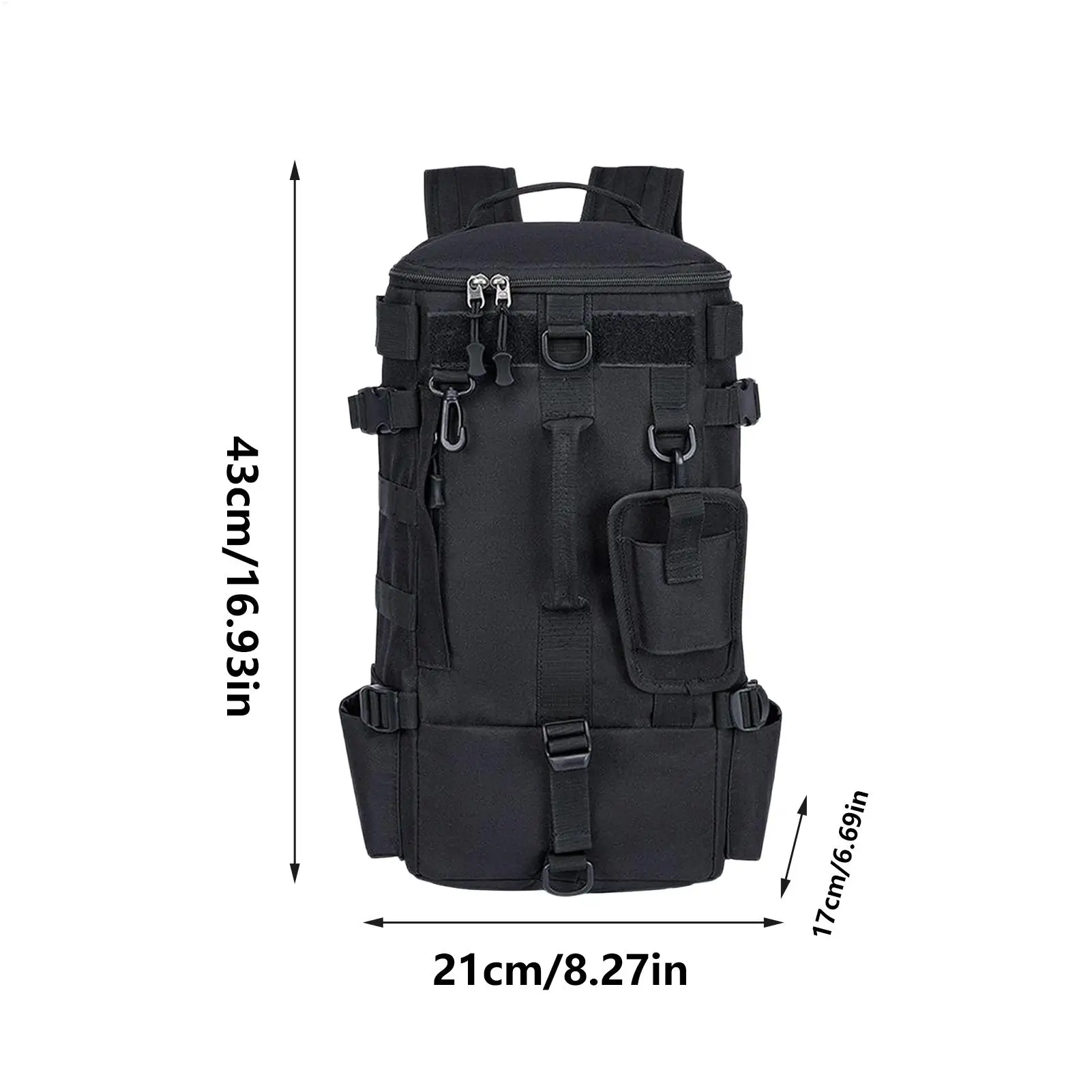 حقيبة ظهر لصيد السمك حقيبة أكسفورد متعددة الجيوب صندوق أدوات صيد السمك مع حامل قضيب للرجال والنساء طُعم المشي لمسافات طويلة #6