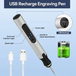 Electric Engraving Pen, USB Rechargeable Cordless Engraving Machine,DIY Rotary Engraver for Jewelry Wood Glass Stone Carving