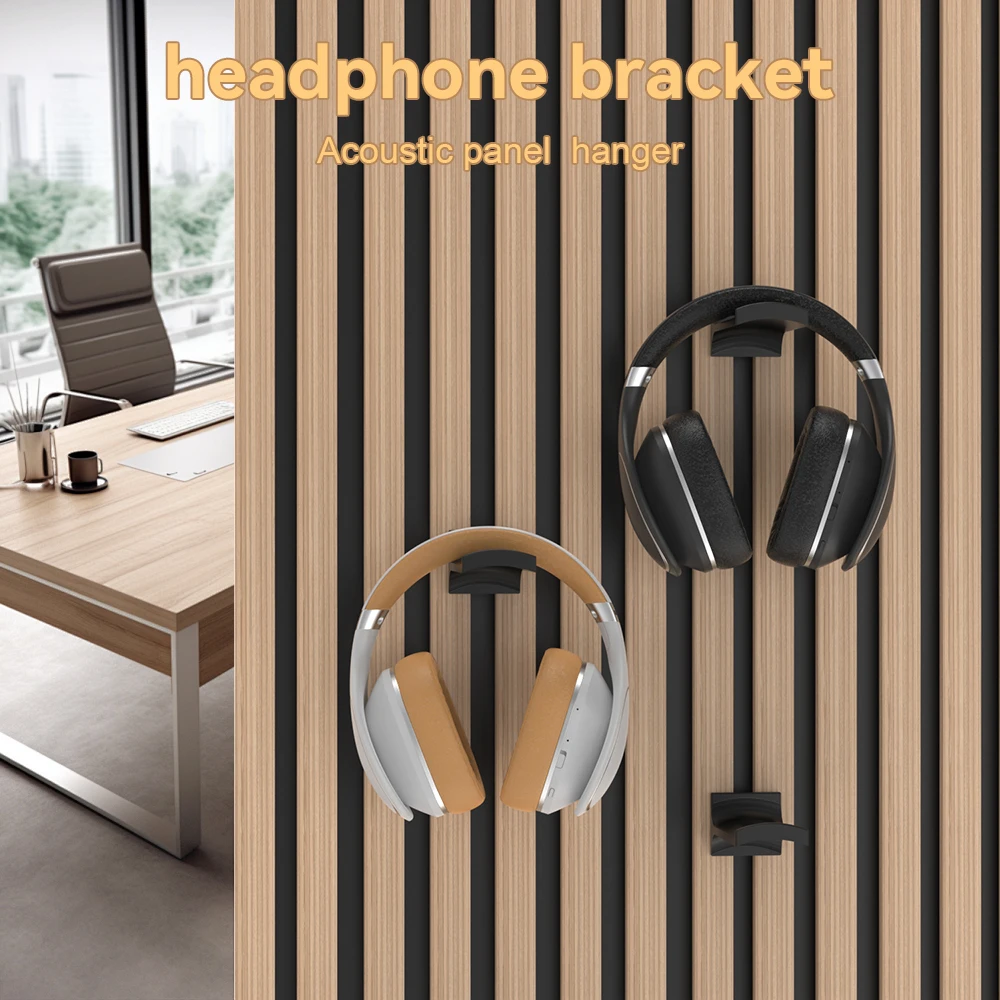 1pc No-Drill Headphone Holder for Acoustic Panels Nordic Style Gaming Headset Rack