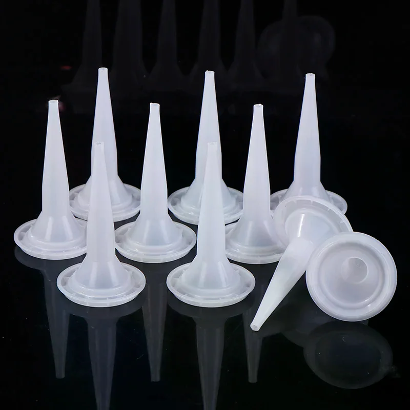 10pcs Caulking Nozzle Structural Glue Nozzle Plastic Universal Caulking Nozzle Tip Mouth Tools