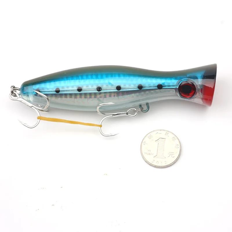 

ALASICKA 1pc Surface Tethered Large Mouth Crawler 12.5cm/40.3g Laser Bionic Road Runner for Sea Fishing Orkin Blood Groove Hooks