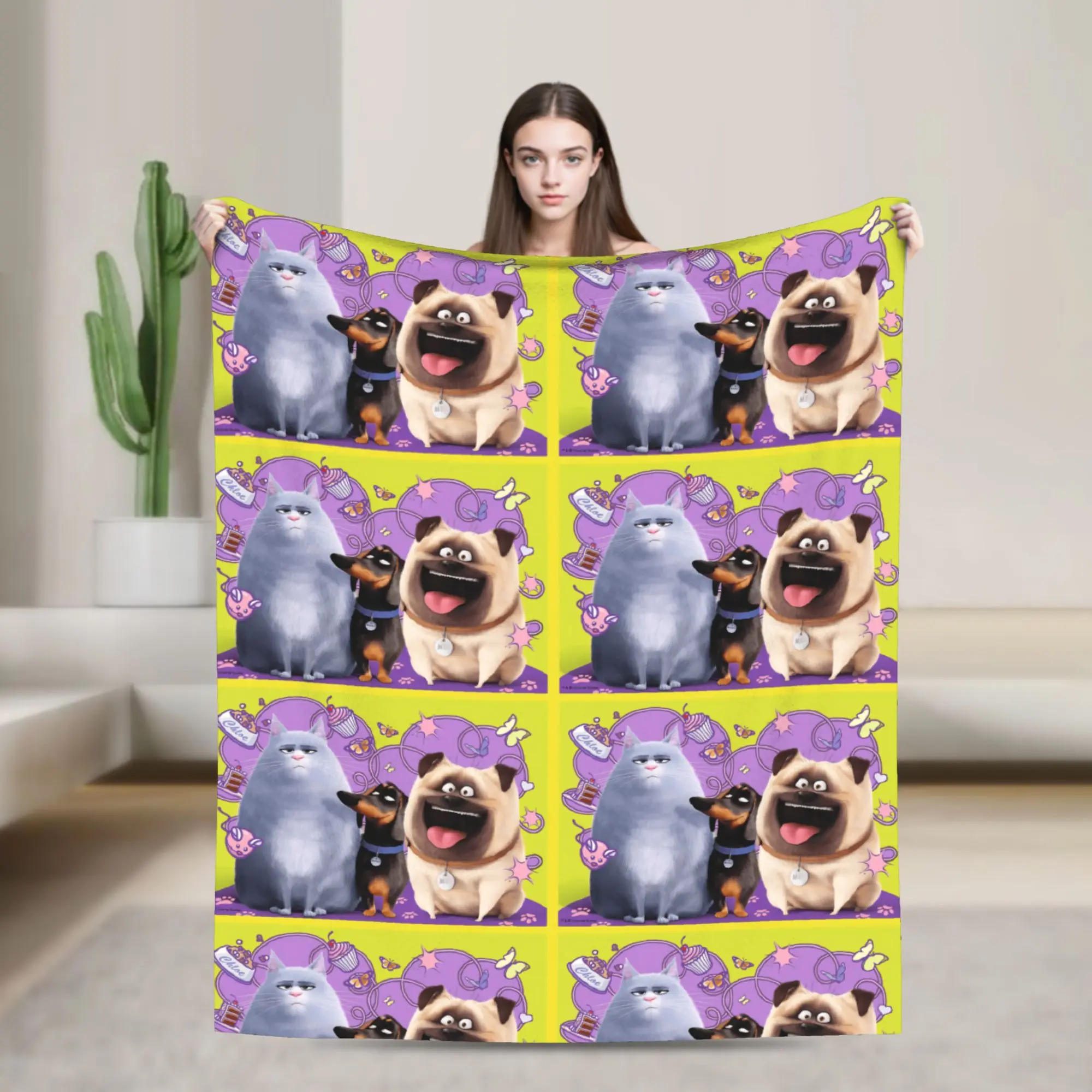 The Secret Life of Pets Blanket Quality Super Soft  Throw Blanket Spring Travel Office Outdoor Funny Bedspread