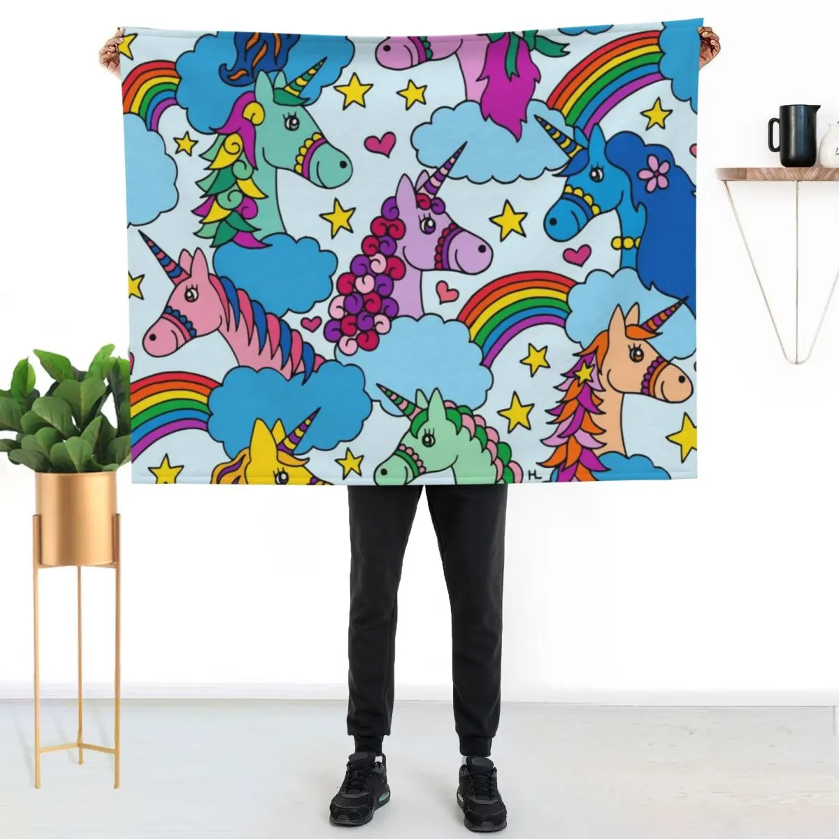 

Unicorns and Rainbows || Magical Unicorn || Kids Throw Blanket Stylish Warm Blanket for Living Room Bedroom