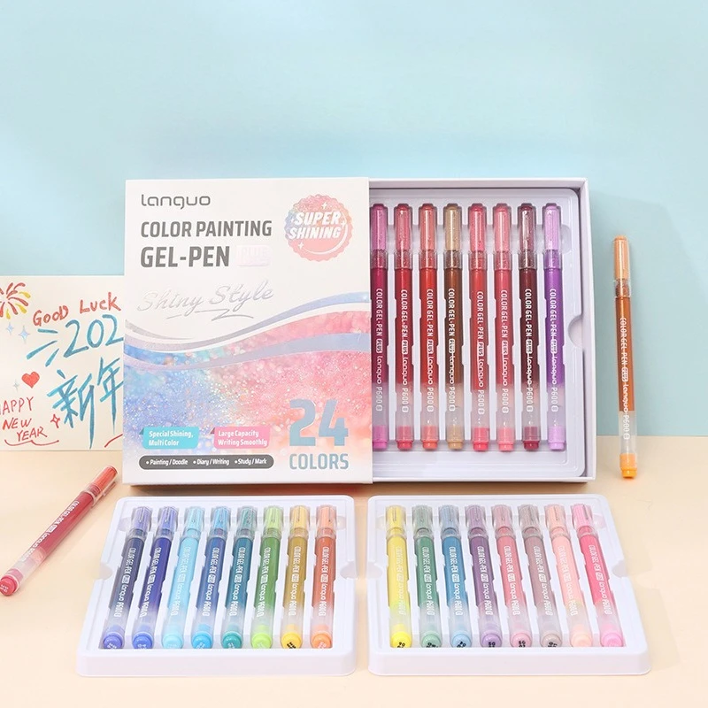 4/6/16/24/36/54/72 Color Flash Effects Painting Pen Set High-value Large-capacity Marking Painting Pen