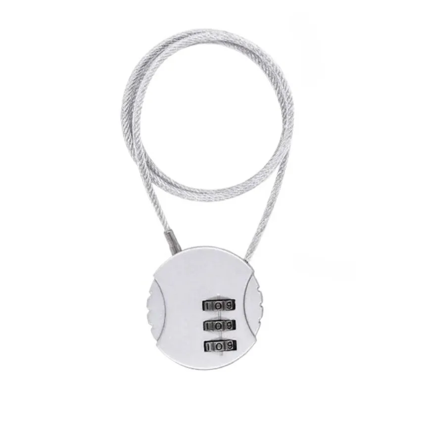 3 Digit Code Lock Extended Wire Rope Combination Lock Password Motorcycle Helmet Metal Keyed Padlock Travel Anti-Theft Locks