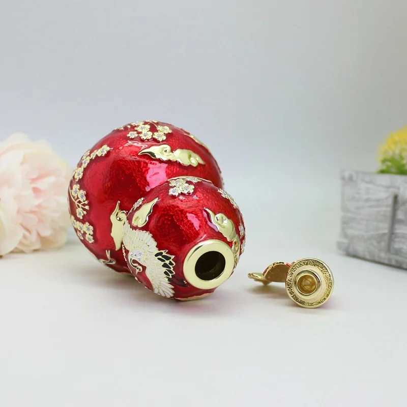 SHINNYGIFTS Pewter Enamel Wu lou Home Decorative FengShui Metal Crafts Figurine New Year Gifts