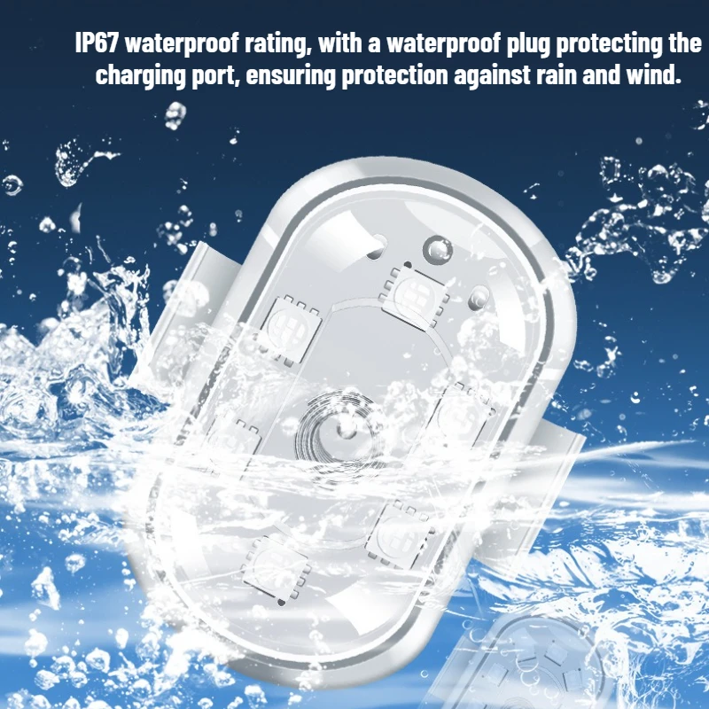 7 ألوان ضوء الملاحة اللاسلكية للطائرات، ضوء ستروب بدون طيار، مصباح تحذير مضاد للتصادم عالي الوضوح لسيارة الدراجات النارية #4