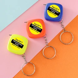 1 Meter Length Automatic Telescopic Ruler Portable Mini Metal Tape Measure With Keychain Square Multicolor Children Height Ruler