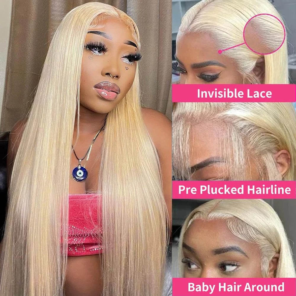 613 Hd Lace Frontal Wig 13x6 Blonde Lace Front Human Hair Wigs Brazilian Bone Straight 13X4 Transparent Lace Wigs for Women