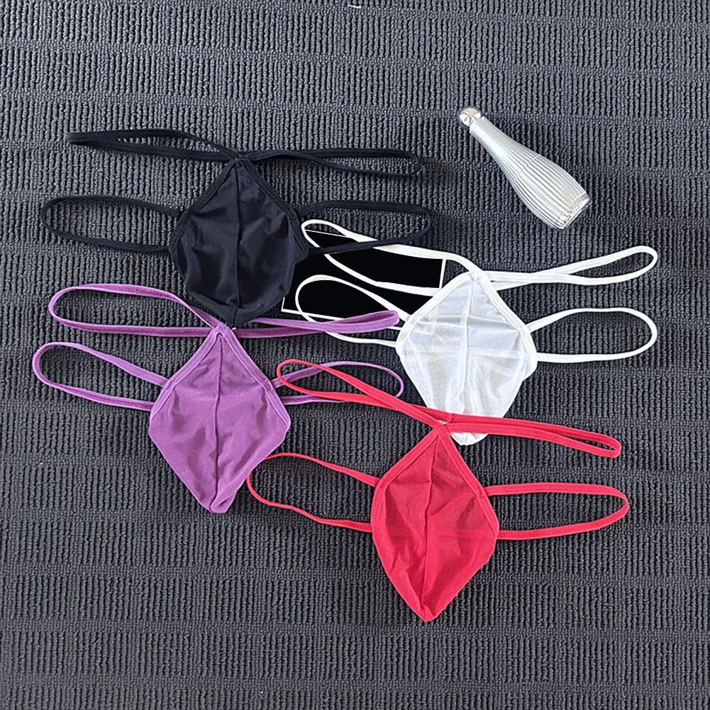 Casual Men's Transparent Thong Men Thong Underwear Mesh G-String Lightweight Mesh G-String For Men Bulge Pouch Casual Style
