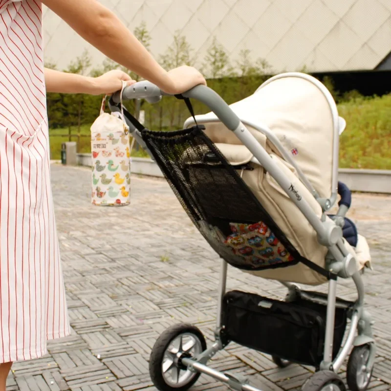 Bolsa de red para cochecito de verano, portátil, de gran capacidad, bolsillo de almacenamiento para cochecito de bebé, bolsa organizadora de red colgante, accesorios para cochecito