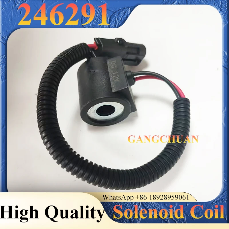 Excavator Engine Parts Solenoid Valve 246291 12v  Solenoid Valve Coil
