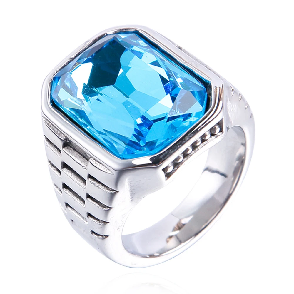 Men's Multi-Color Gemstone Rings For Women Personalized Trendsetter Stainless Steel Jewelry Manufacturer Direct Supplier