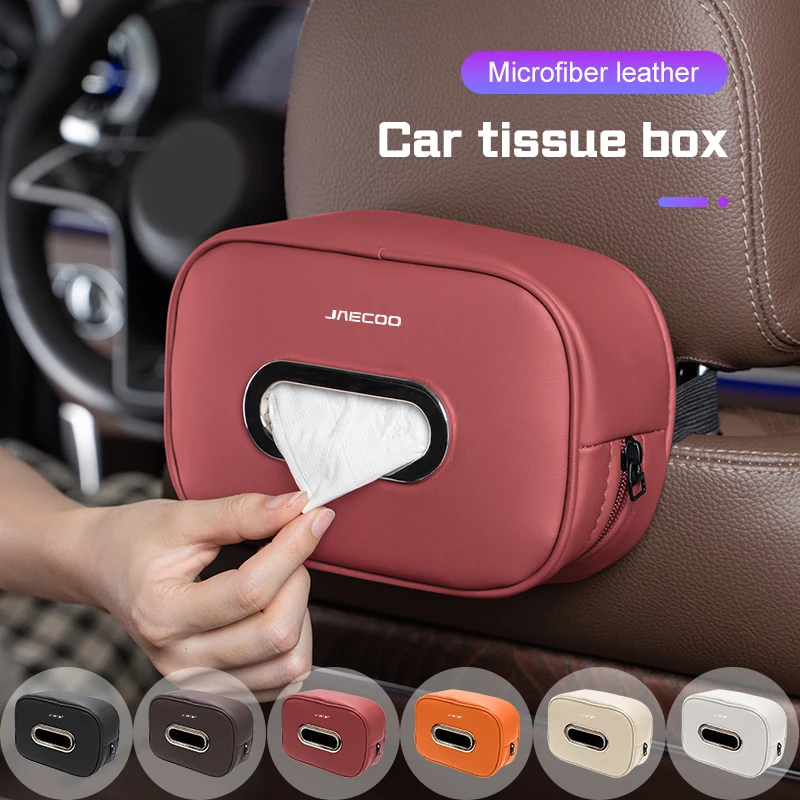 

For Chery Jaecoo J7 J8 2023 2025 All Series Car Interior Tissue Bag Leather Seat Back Hanger Paper Storage Box Auto Accessories