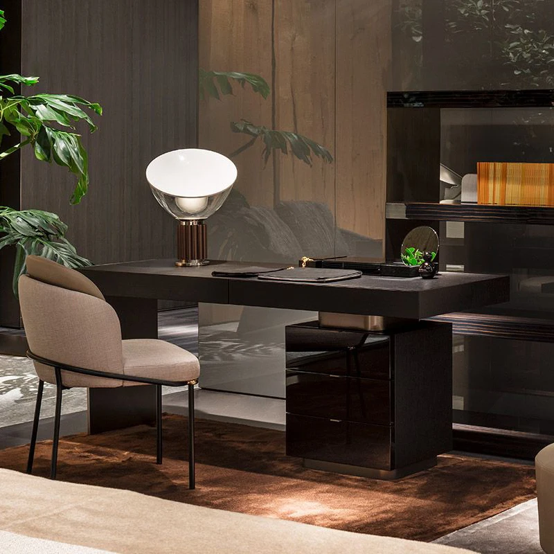 Office desk Wooden 1.8-meter storage study desk Office chair and desk with 5 drawers