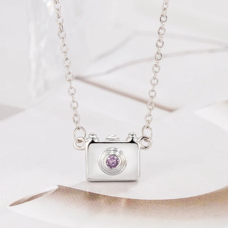 New Trendy Silver Color Necklace Cute Little Camera Simple Elegant for Women Girl Fashion Jewelry Dropship Wholesale