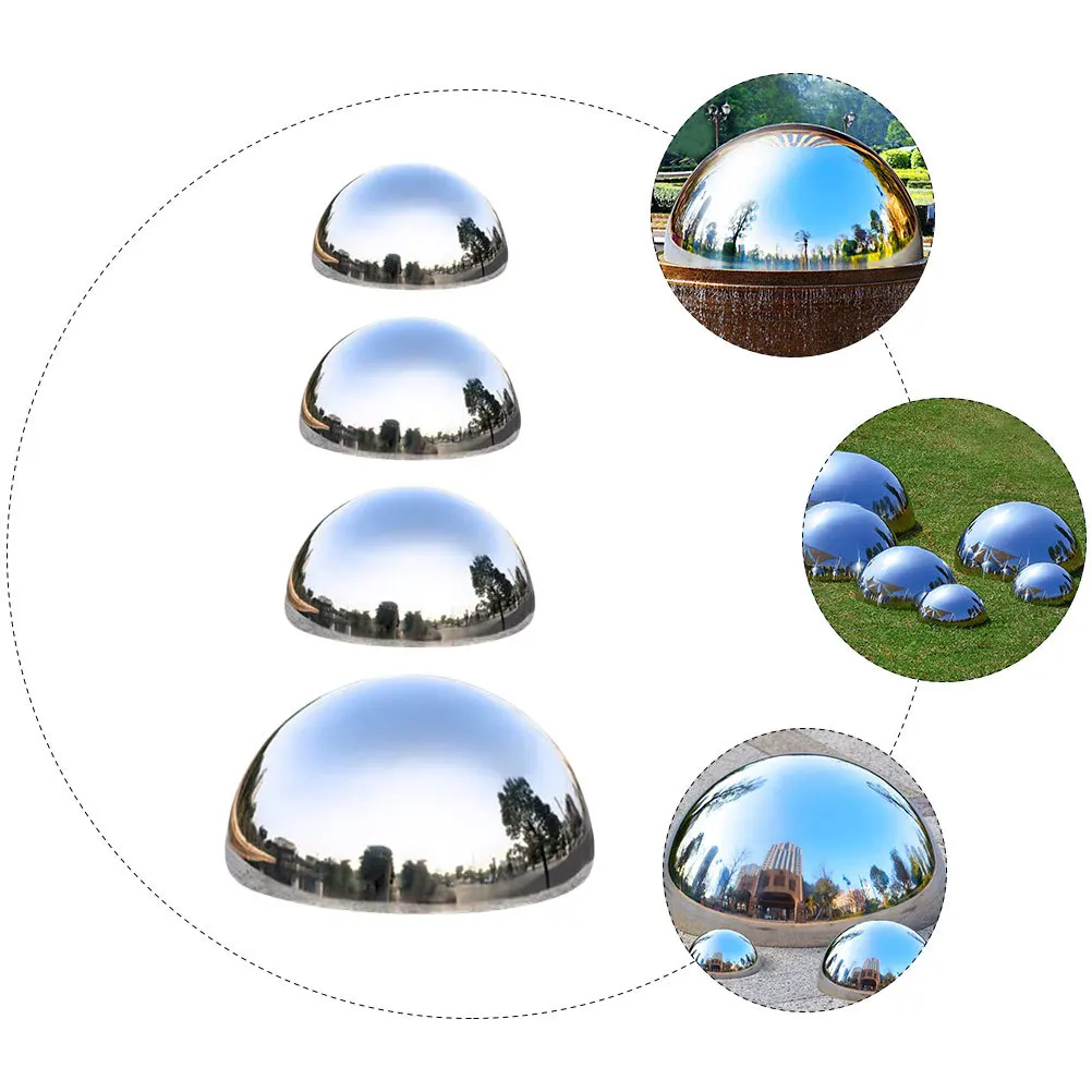 

4pcs Stainless Steel Reflective Decorative Ball Garden Outdoor Lawn Patio Decoration Mirror Spheres Gazing Globe