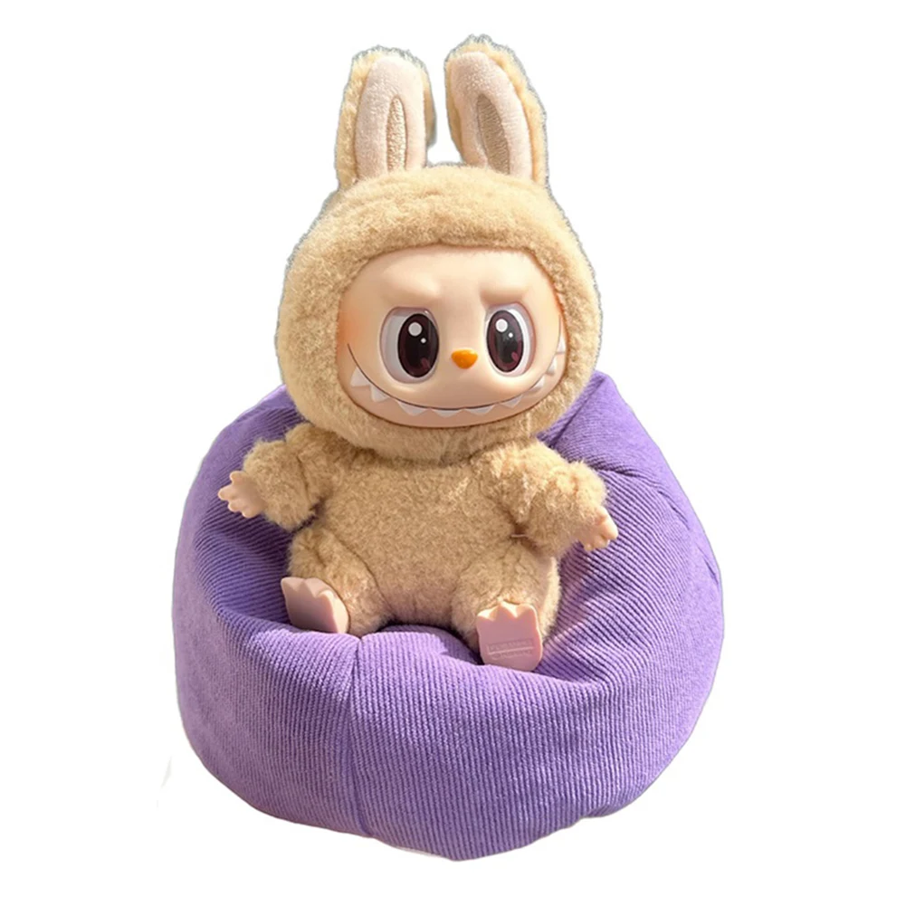 Miniaturowa sofa Labubu z poduszką, meble mini leniwa sofa z poduszką, miękka sofa, akcesoria dla lalek, sofa dla lalek, dekoracja pokoju, prezenty