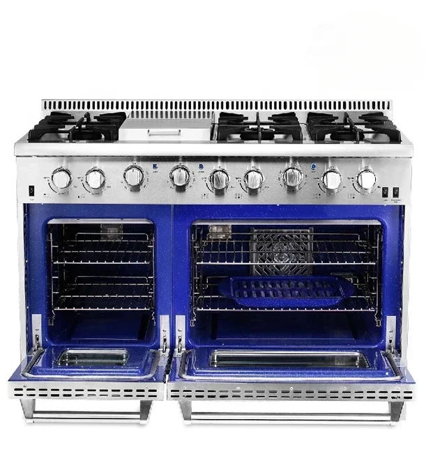 Freestanding Gas Stove Oven With Grill For 6 Burner Ranges 48 Inch High-End Stainless Steel Material