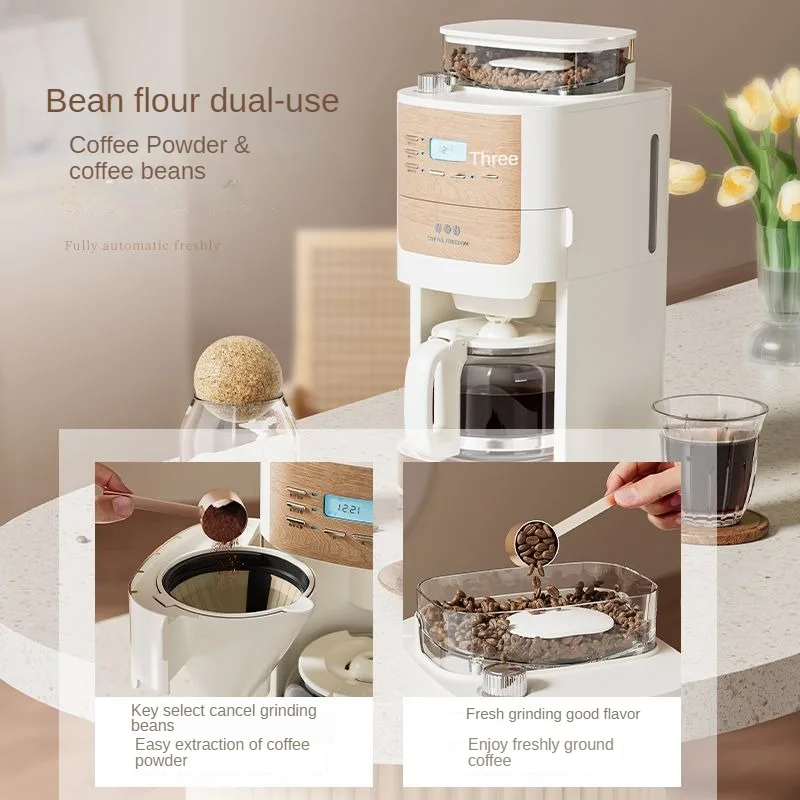 1.2 Coffee Machine Bean Powder Dual-use Multi-speed Grinding Adjustment Reservation Keep Warm Intelligent Americano Coffee Maker