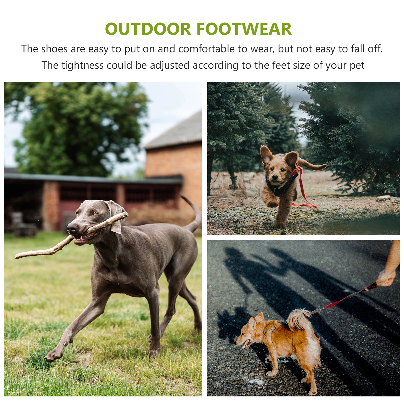 

4pcs Dog Shoes PU Sole Elastic Reflective Fabric Adjustable Pet Boots Anti skid Breathable Outdoor Protectors