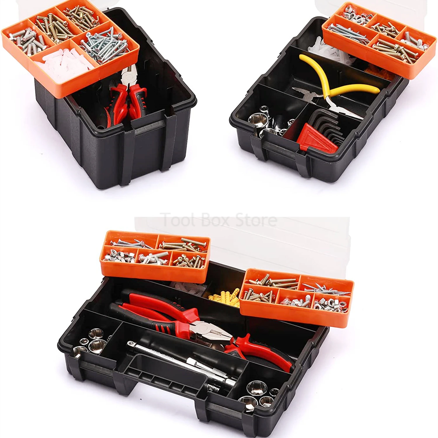 Parts Box Tool Organizer Box ABS Plastic Screw Storage Box Portable Hardware Toolbox Multi grid Compartment Small Parts Boxes