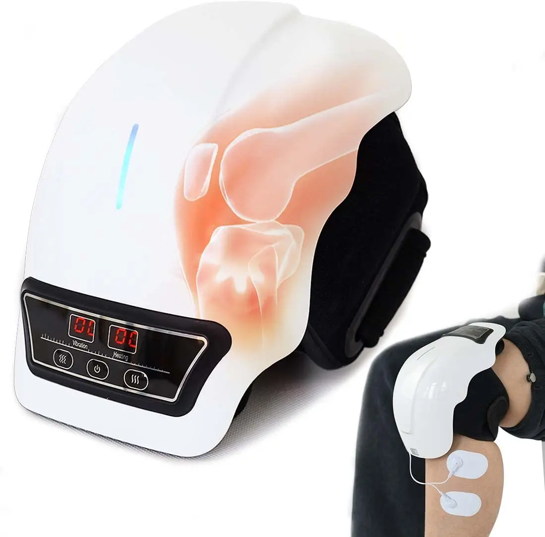 

Knee Massager Vibration Rechargeable Cordless Knee Massager with LED Screen with Heat for Swelling Stiff Joints