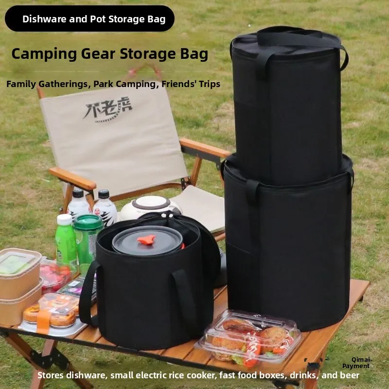 outdoor-camping-portable-stove-utensil-bag-large-capacity-pot-dish-stove-equipment-storage-bag-modern-simple-style-polyester