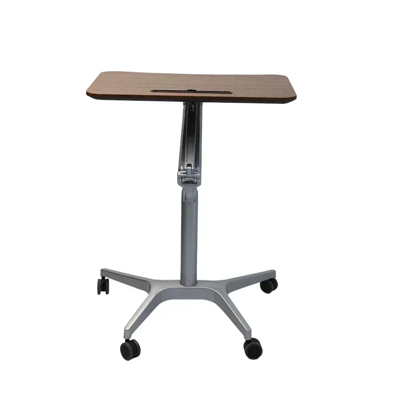 Mobile bedside table, laptop desk, pneumatic height-adjustable table—adjustable standing lectern/training table