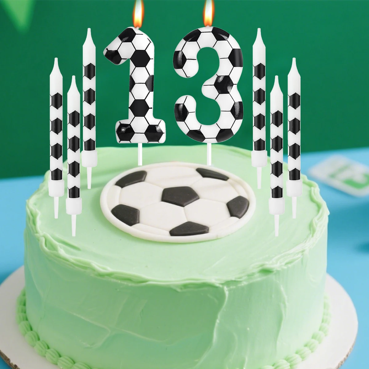Birthday Number Candles, Soccer Number 0-21 Birthday Candles for Cake, Cupcake Topper for Kids Adults Party Anniversary Supplies