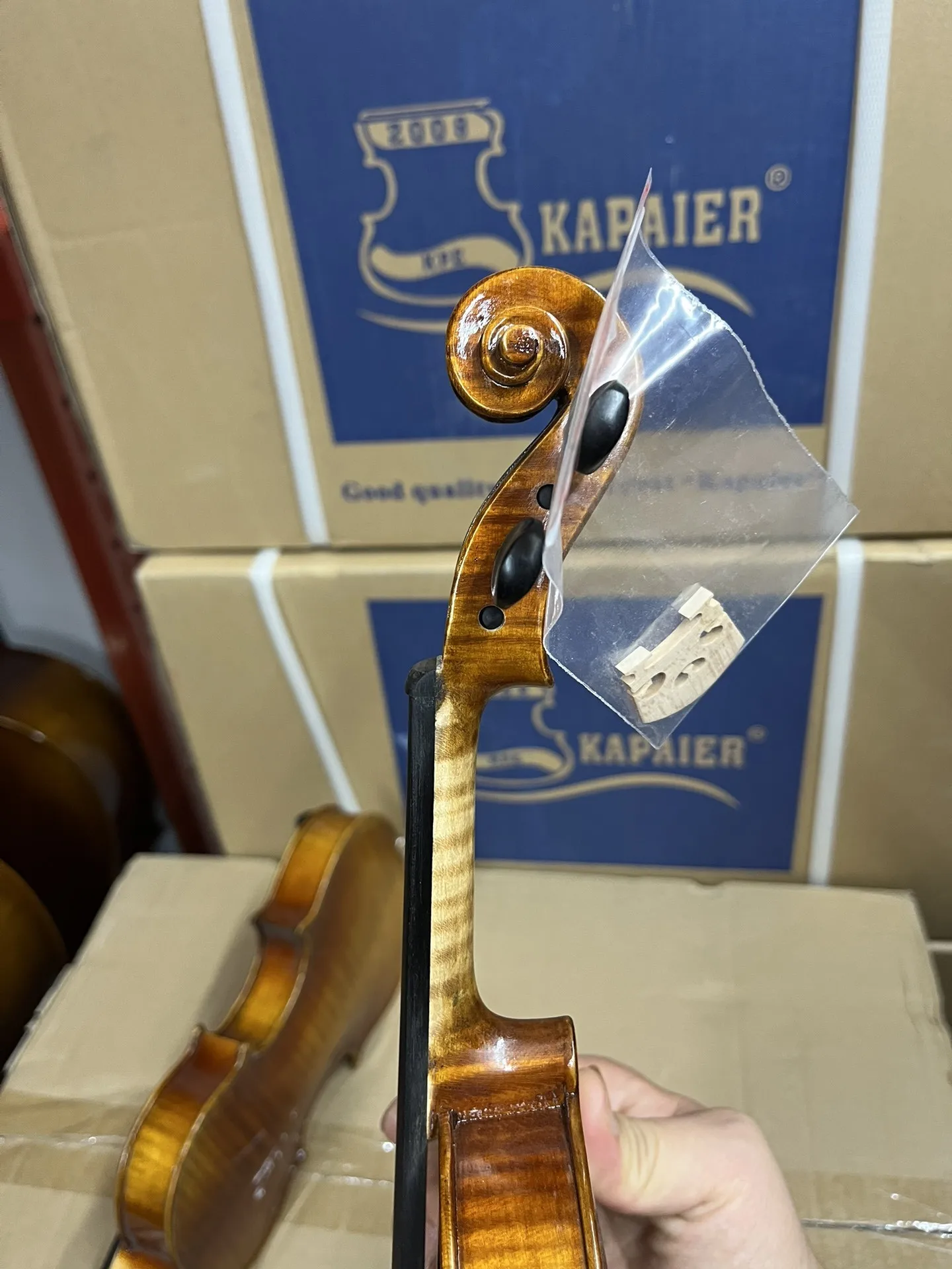 كمان ستراديفاري مصنوع يدويًا للأطفال 1/2 1/4 1/8 لوحة شجرة التنوب ، لوحة خلفية من خشب القيقب مجموعة فيولينو آلة موسيقية مع صندوق صلب