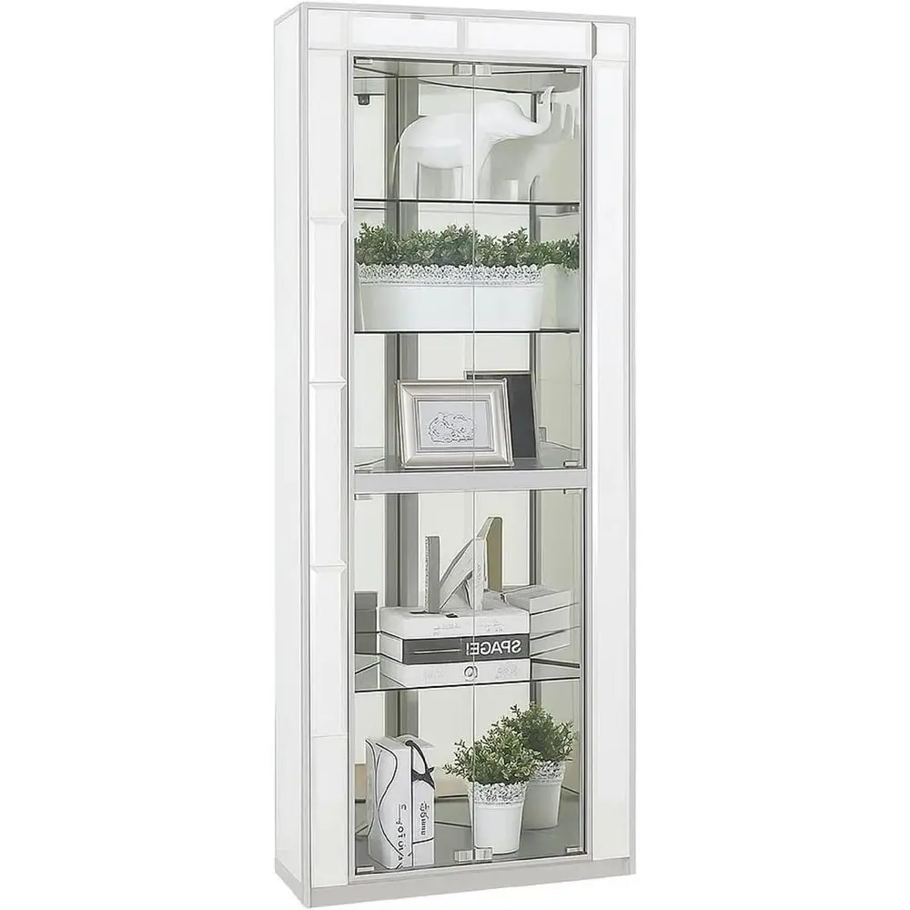 

5-Shelf Wooden and Glass Display Cabinet