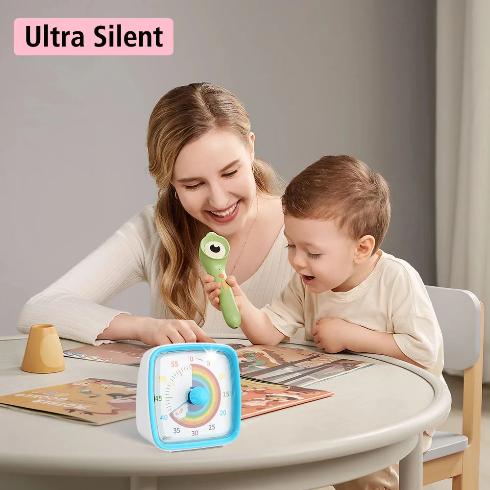 Alarm Clock Kids Children Reminder Night Light Visual Timer Countdown Timer 60 Minutes Time Management Tool Ultra Silent