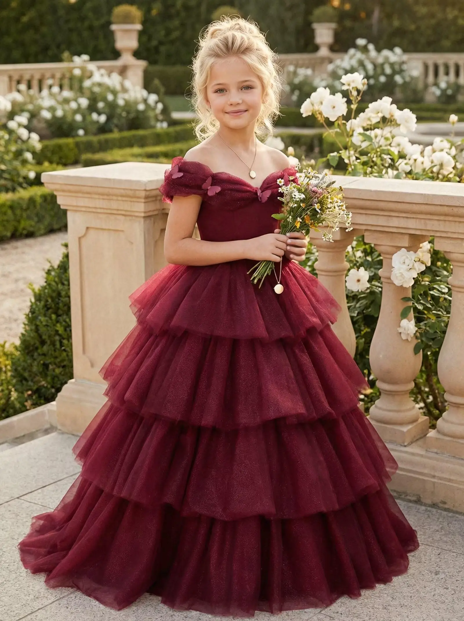 robe-de-demoiselle-d'honneur-rouge-personnalisee-pour-mariage-en-tulle-a-plusieurs-niveaux-longueur-au-sol-avec-papillons-robe-de-princesse-quinceanera-robe-de-premiere-communion