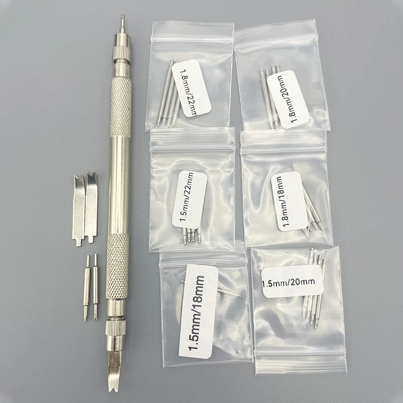 Steel Double-ended Watch Repair Fork Watch Strap Repair Disassembl Tools With 24PCS 22mm 20mm 18mm Spring Bar Watch Repair Tool