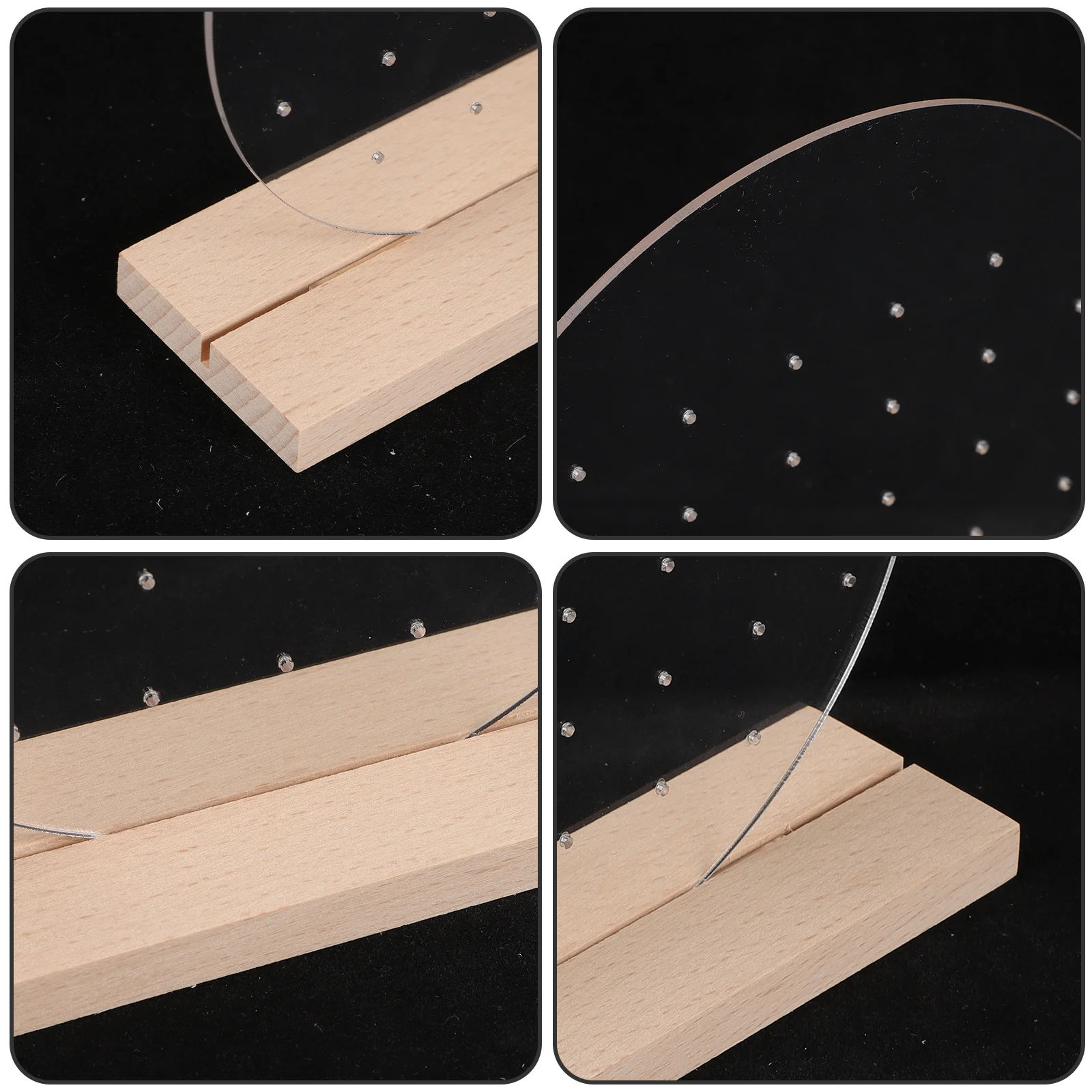 

1Set Acrylic Earring Organizer Jewelry Display Stand Round Shape Wooden Base Retail Display Rack Acrylic Jewelry Stand