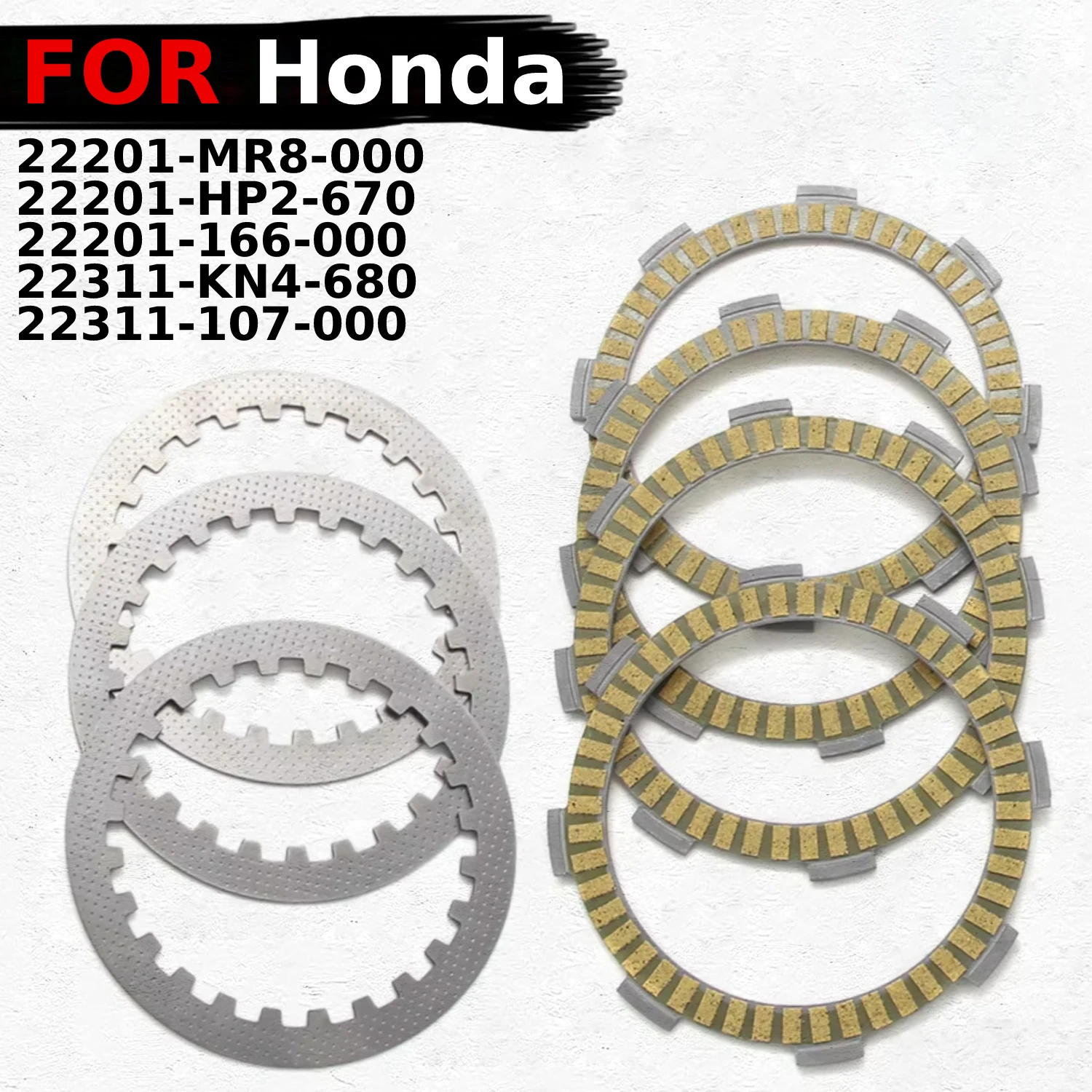 

Clutch Friction Disc Plate Kit For Honda CR60 RF/RG CRM75 RK/RL/RM/RP/RR NSR75 CR80 MBX80 MTX80 OEM:22201-MR8-000 22201-HP2-670