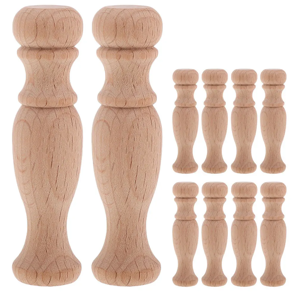 

10pcs Wooden Spindle Unfinished Hand Carved Roman Column For Diy Furniture Baluster Cabinet Pillar Woodworking Crafts Home Decor