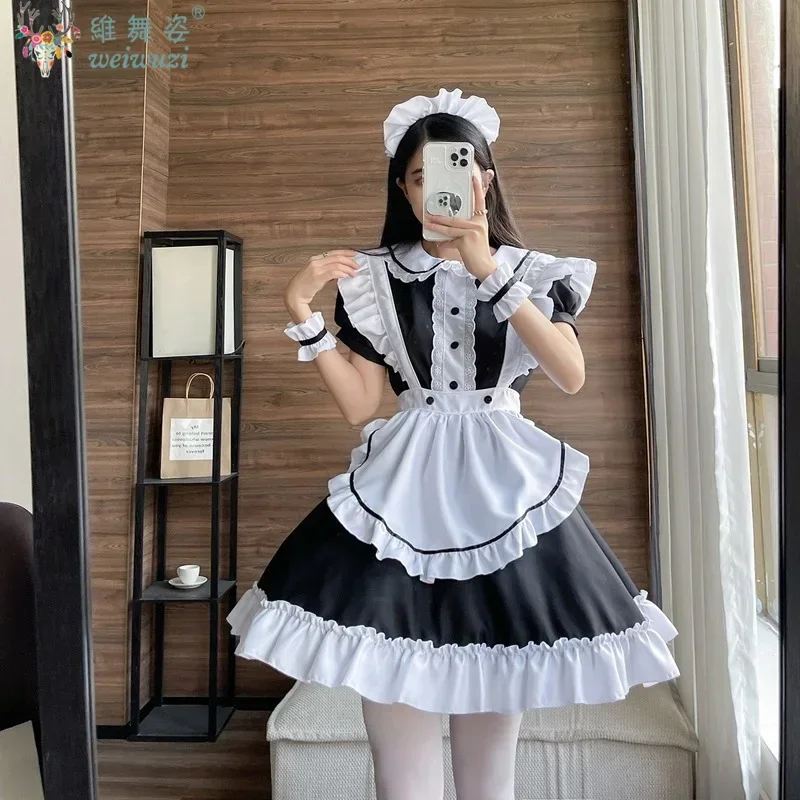 Japanese Kawaii Lolita Girl Party Uniform Halloween Cosplay Anime Maid Outfits Women Plus Size Party Dress Fartuch Kostiumy pokojówki